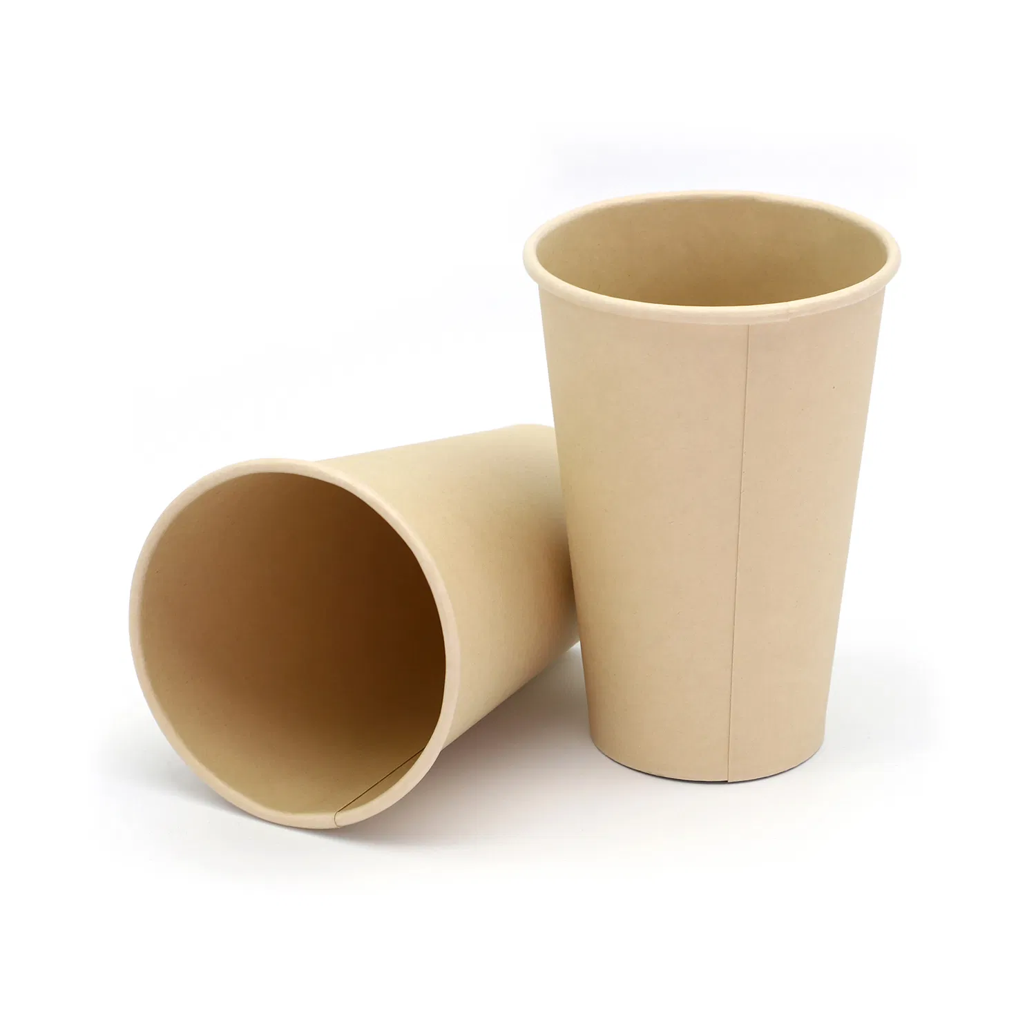 Compostable Disposable Brown Kraft Paper Cup or Light Brown Bamboo Pulp Paper Cups for Coffee or Ice Cream