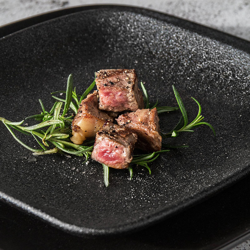 10 Inch Ceramic Square Flat Plates Cast Iron Black Steak Western Plate