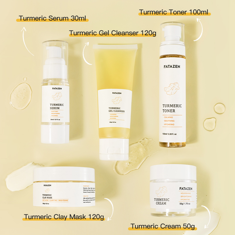 100% Organic Natural Turmeric Facial Skin Care Hydrating Rejuvenating Lightening Skincare Set