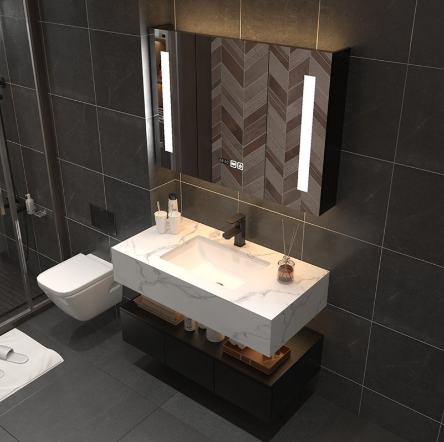 Wall Mounted Bathroom Cabinet Modern Style Waterproof Bathroom Vanity Cabinet