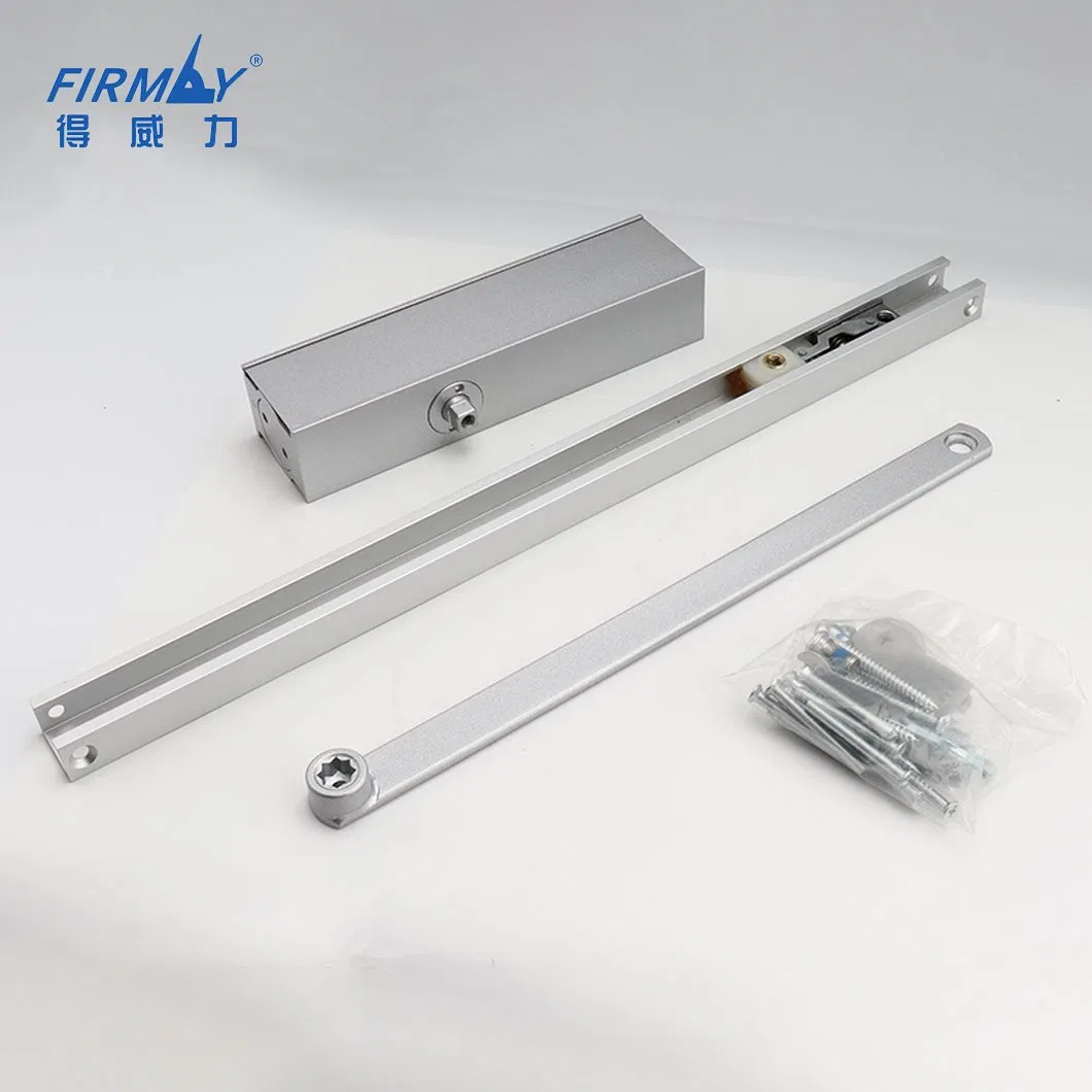 High Quality Aluminium Material Square Shape Hold Open Hardware Sliding Door Closer Factory