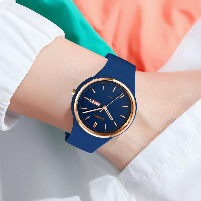 Skmei1747 Silicone Strap Plastic Quartz Analog Ladies Watch Simple Styles Watches