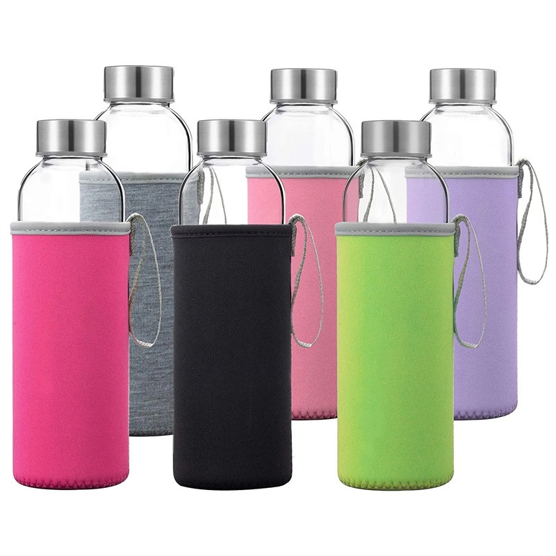 Custom Logo BPA-Free Glass Bottle with Stainless Steel Lid