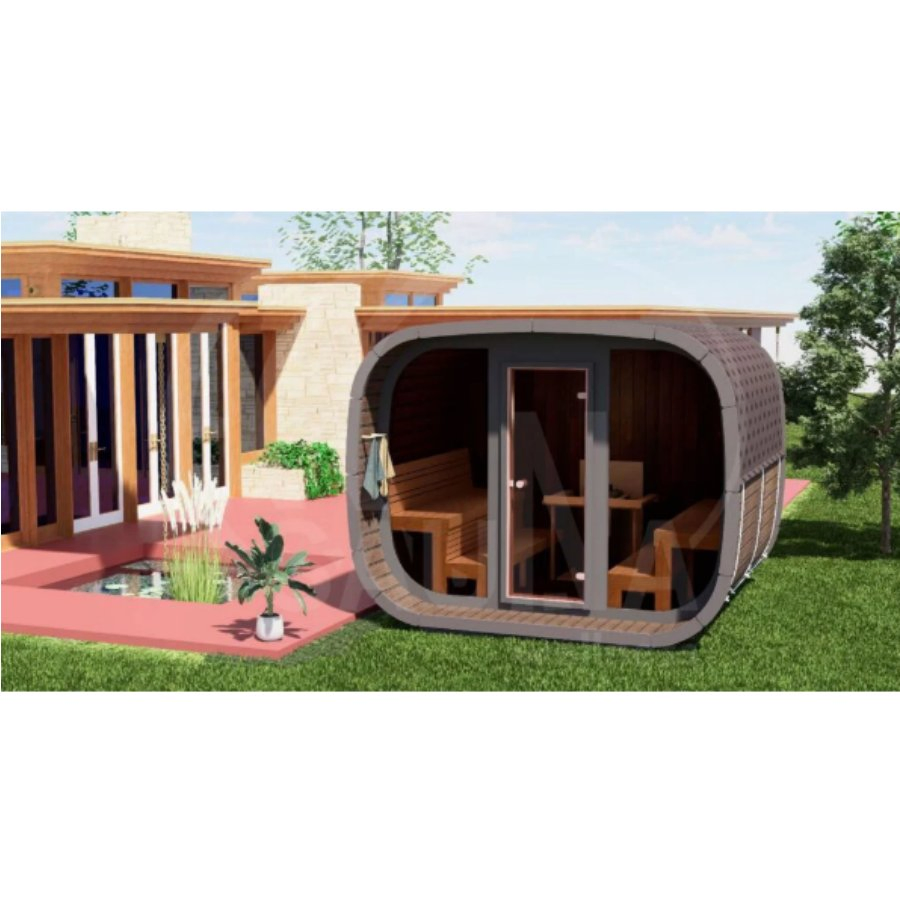Сауна садовая на 4 человека с сухим паром, 6 кВт