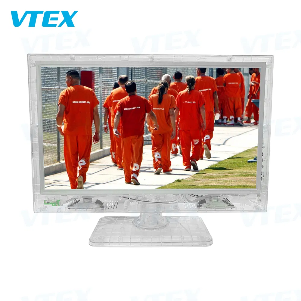 High Quality 13.3 15.6 19 Inch Screen Clear Case LCD LED TV Set Television Transparent Jail Portable TV