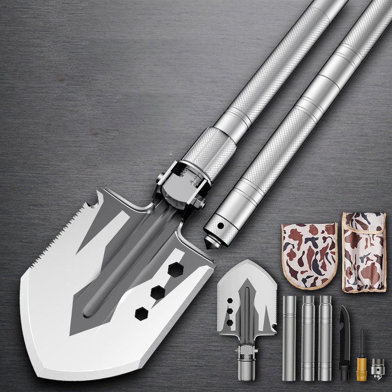 Multi-Functional Outdoor Supplies Flintstone Camping Survival Equipment Folding Engineer Shovel