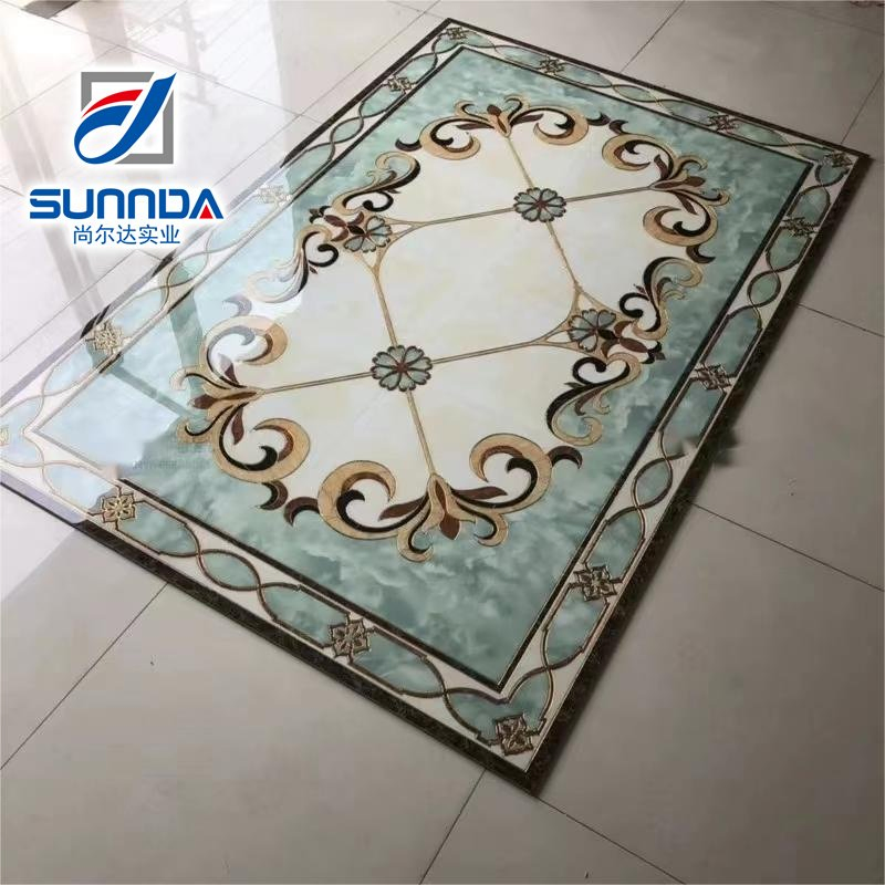 Plated Gold Silver Glazed Polished Carpet Floor Tiles Hote Hall Decoration
