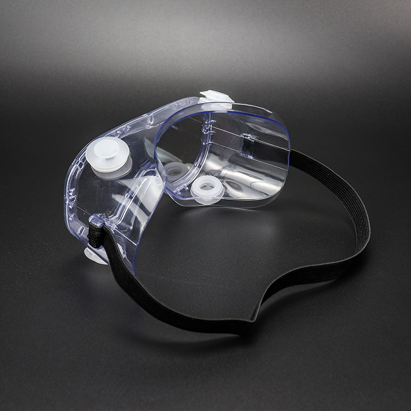 Manufacturers China Custom Logo Adult Protection Clear Round Work Safety Goggles with Strap