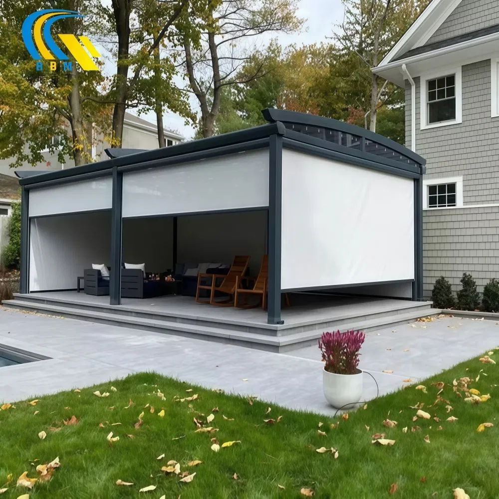 Garden Rain Proof Retractable Blind Shades Motorized Zip Screen External Blinds
