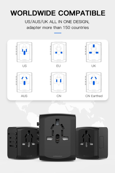Универсальный дорожный адаптер с USB Type-C и подставкой