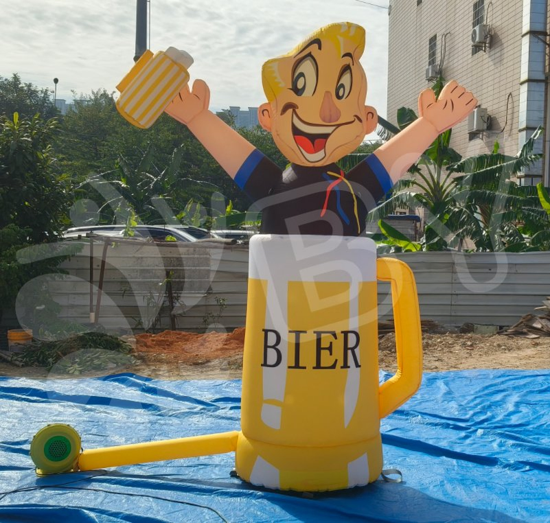 Advertising Inflatable Abraham Cartoon Stand on Beer Cup to Netherlands