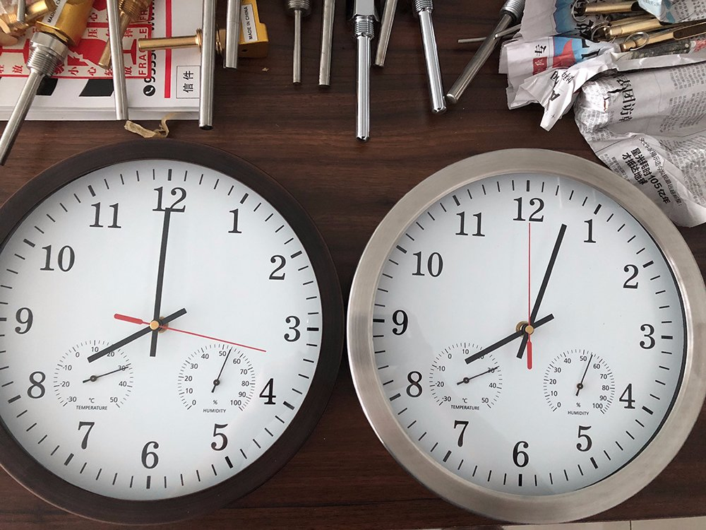 12 Inch Outdoor Weather Station with Thermometer, Hygrometer, and Clock