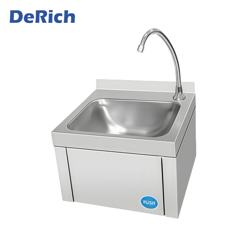 Derich New Arrival Wall Mounted European Style Stainless Steel Wash Hand Basin Sink for Hotels