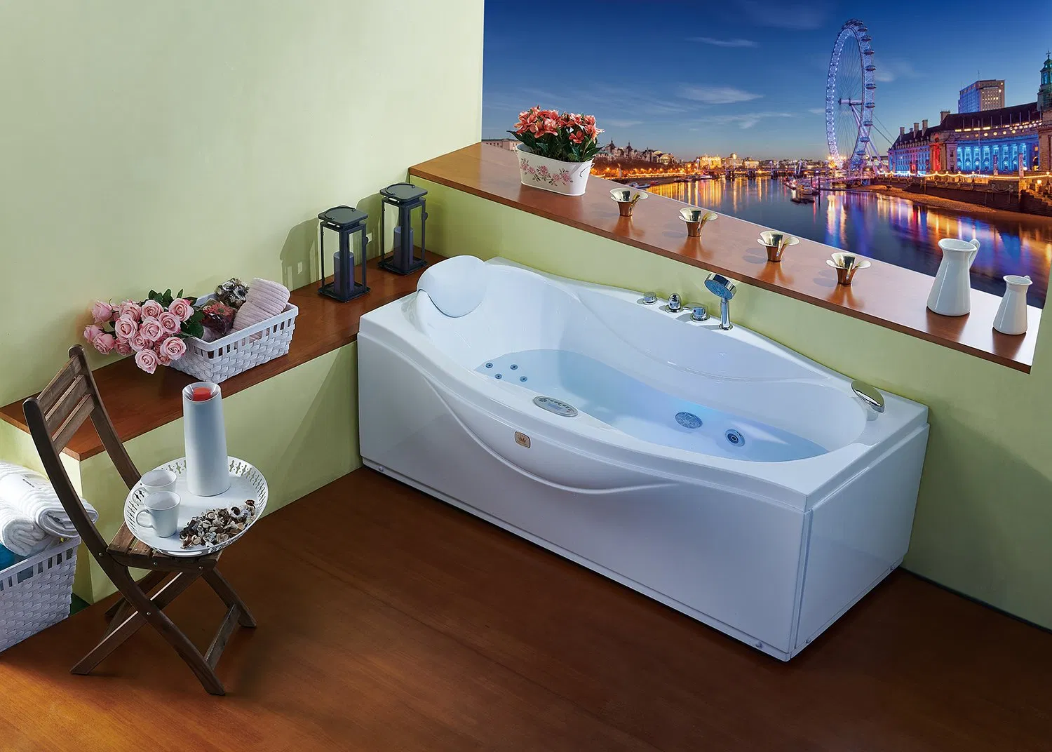 Contemporary Design Massage Bathtub with Whirlpool Features