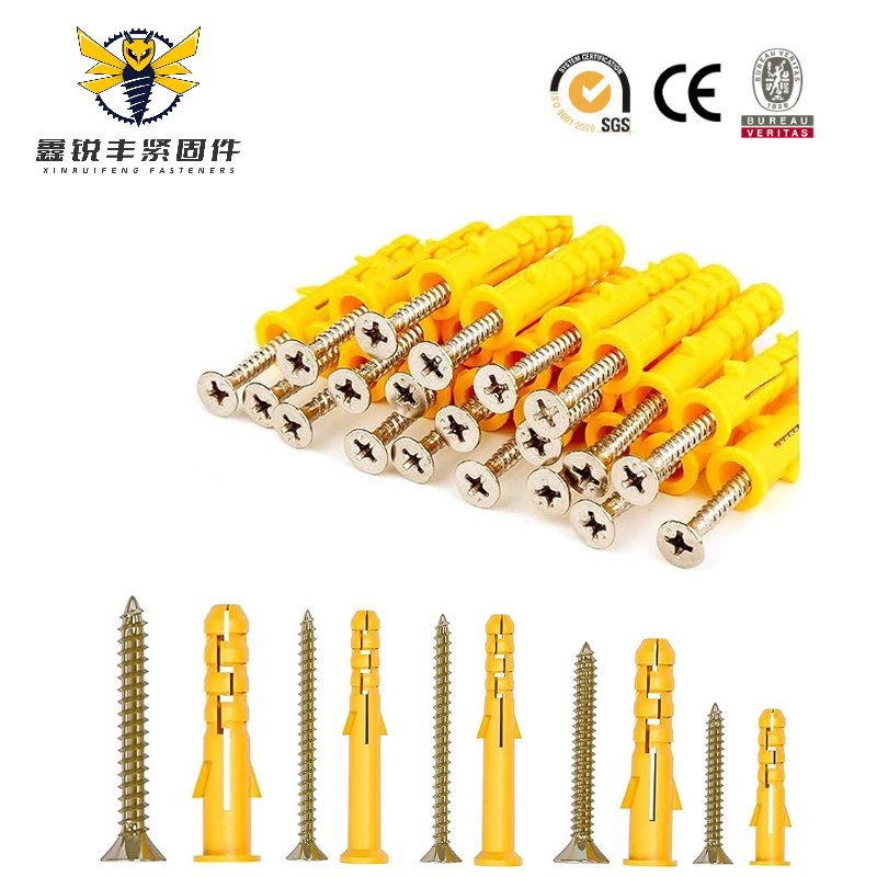 Plastic Nylon Expansion Anchor Cross Countersunk Head Screws