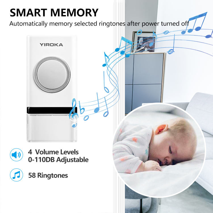 Waterproof Wireless Doorbell Push Button with Battery Supply