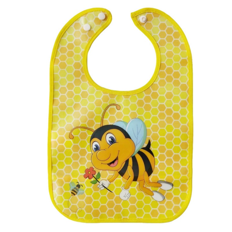 Preschool Drool Bibs - No Wash PEVA, Lightweight Cartoon Feeding Bib