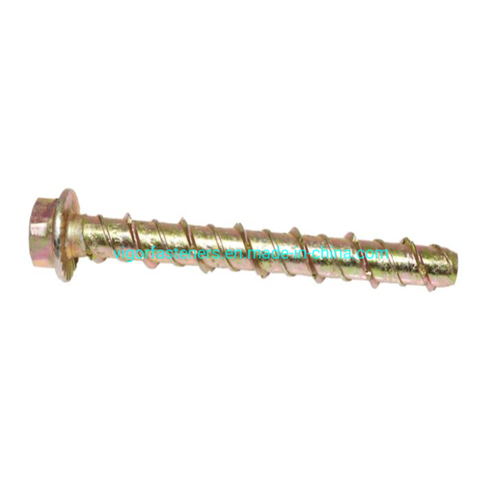 Zinc Plated Hex Flange Head Masonry Screw Masonry Bolt Concrete Screw Anchor Bolt Masonry Anchor Cement Anchor for Building Construction