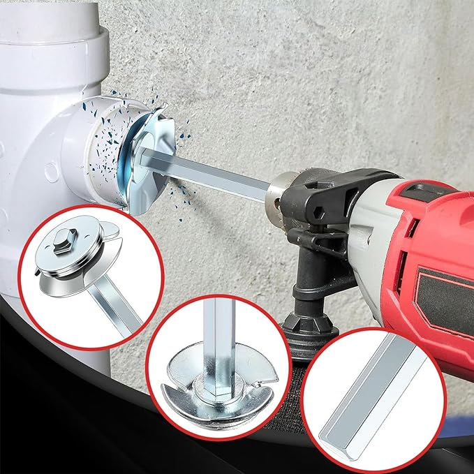 PVC Pipe Reamer Fits 1/2 Variable Speed Drill for Removal From Hub