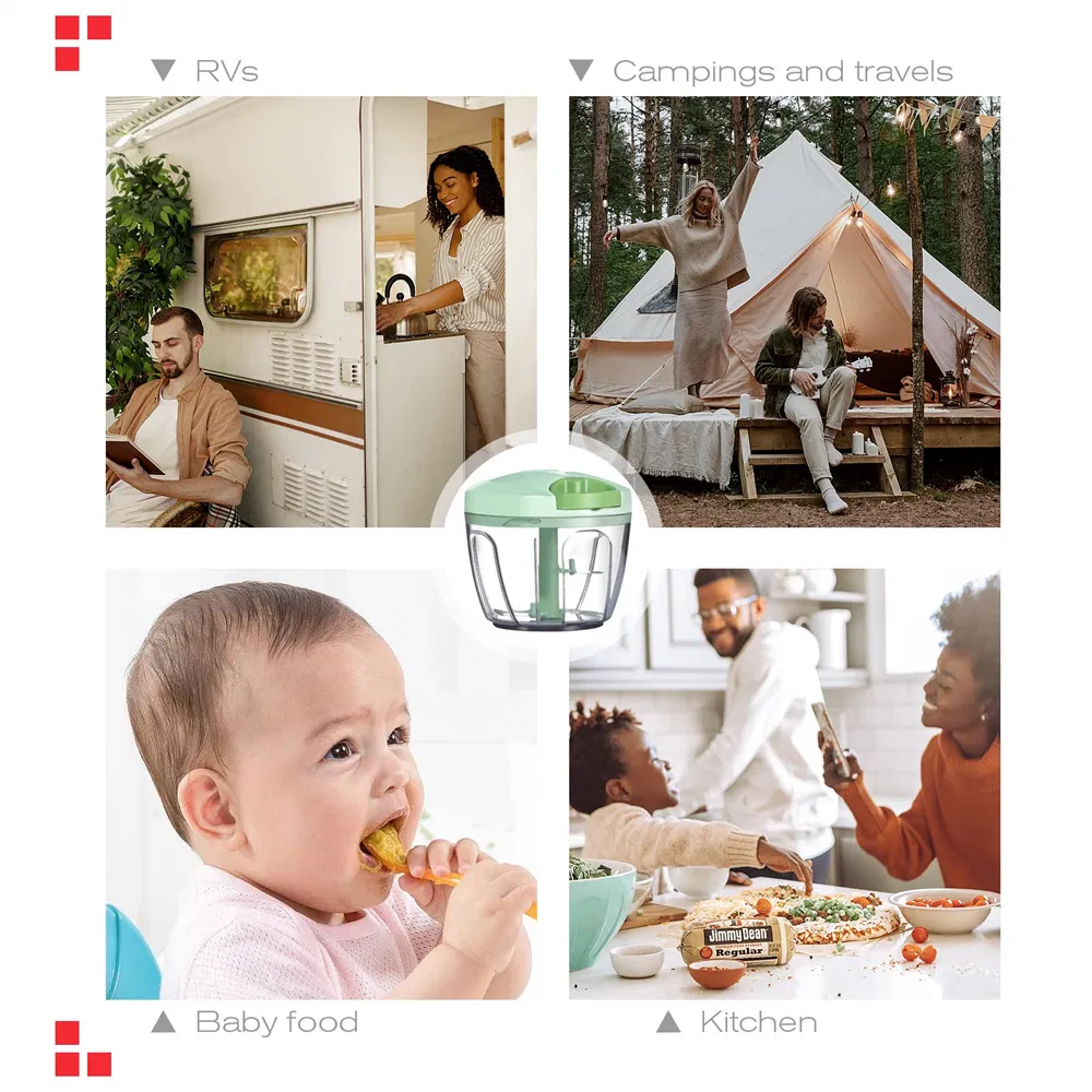 Portable Hand Pull Garlic Mincer Manual Food Processor Vegetable Chopper