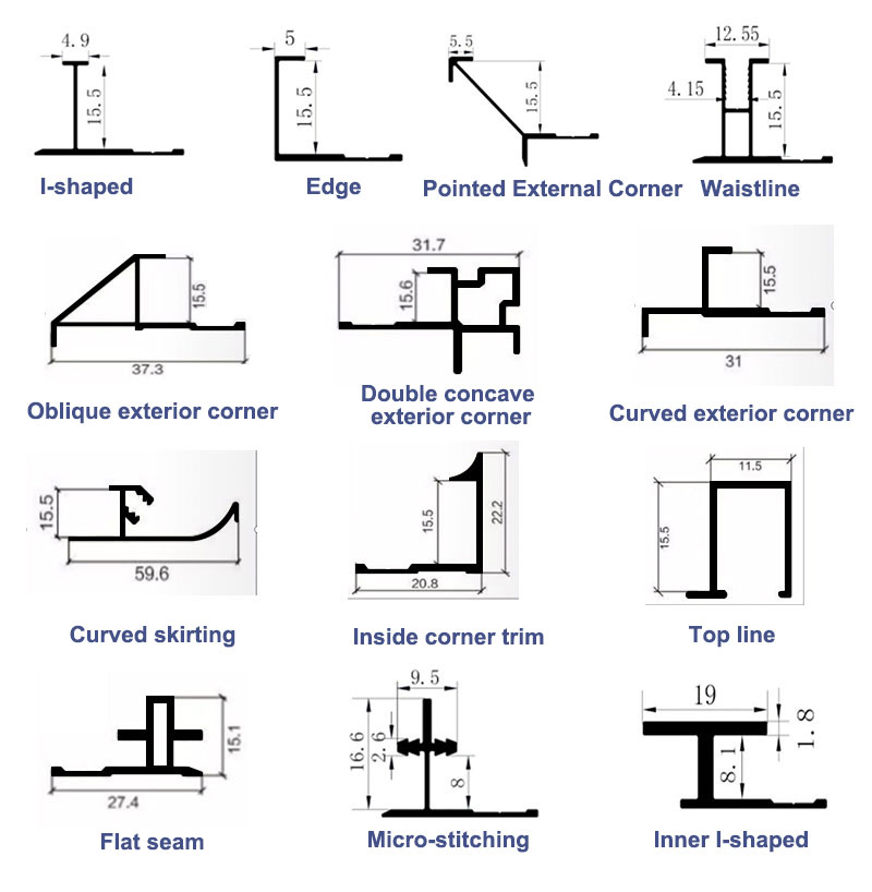 Background Wall Panel Aluminum Alloy LED Light Trough with Light Decorative Line Edge Strip Closing Strip Card Slot Strip