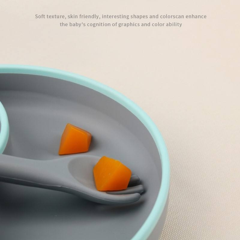 Suction Spoon Set Silicone Tableware Silicone Bowl and Plate Custom Logo Baby Bowl
