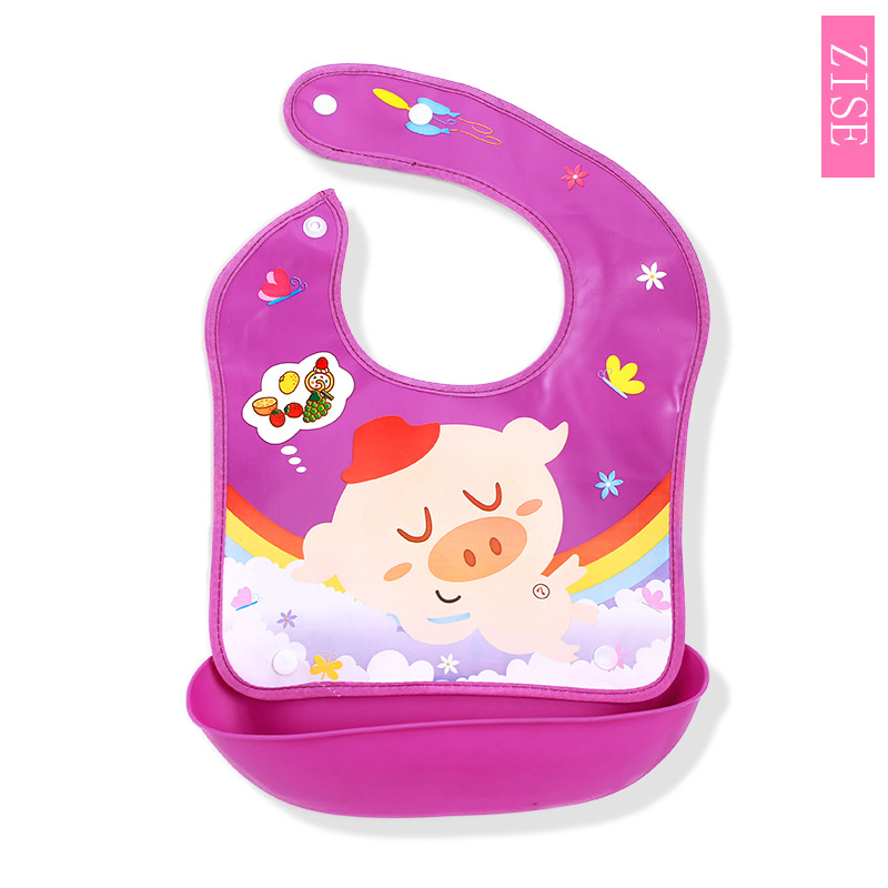 Wholesale Waterproof PEVA Baby Drool Bibs - Various Cartoon Pattern Styles and Large Caliber