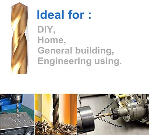 DIN338 HSS M35 Co5% Twist Drill Bits for Stainless Steel Amber Finished Fully Ground High Speed Steel