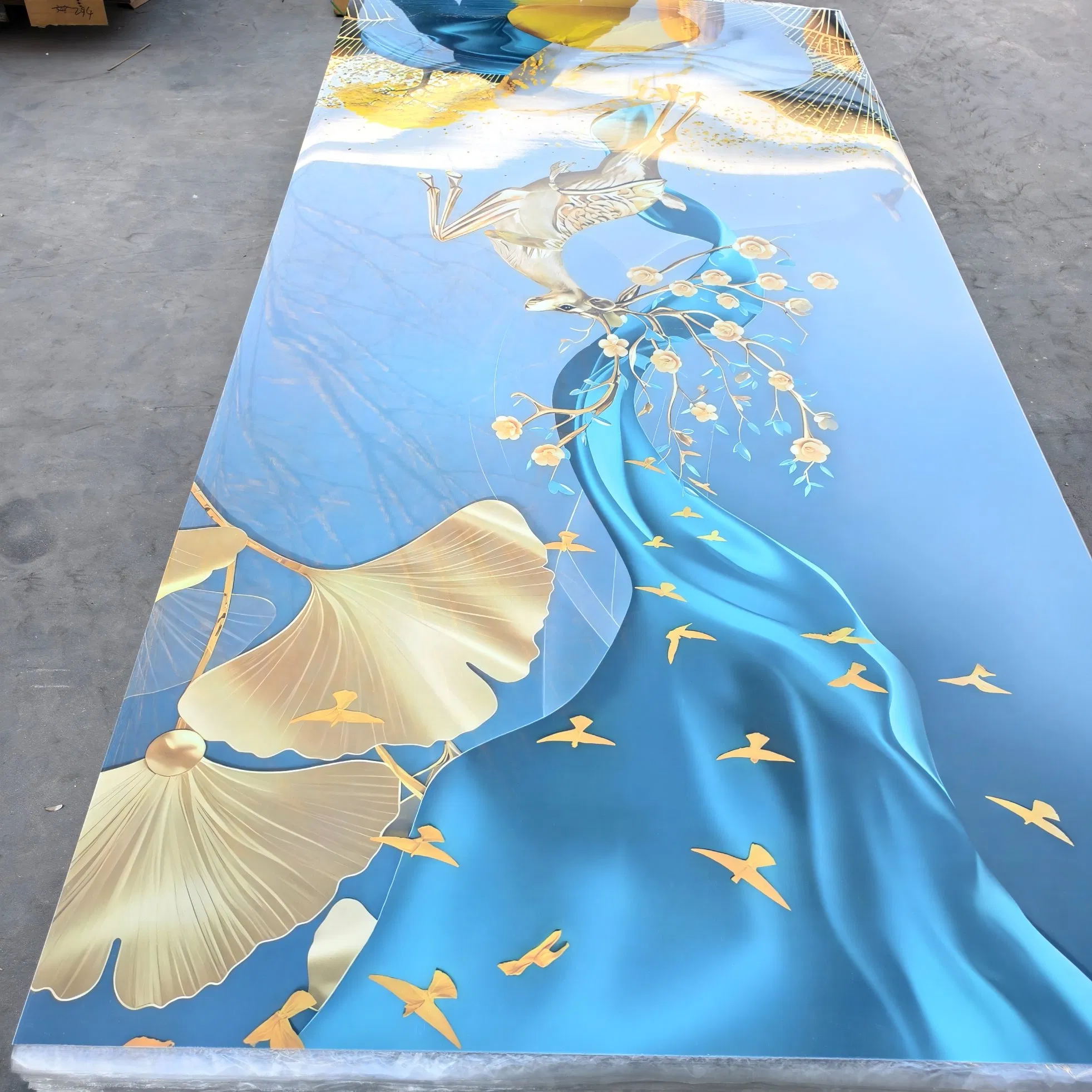 Glossy UV Coating Waterproof Fireproof Rollable Wall Sticker PVC Marble Sheet