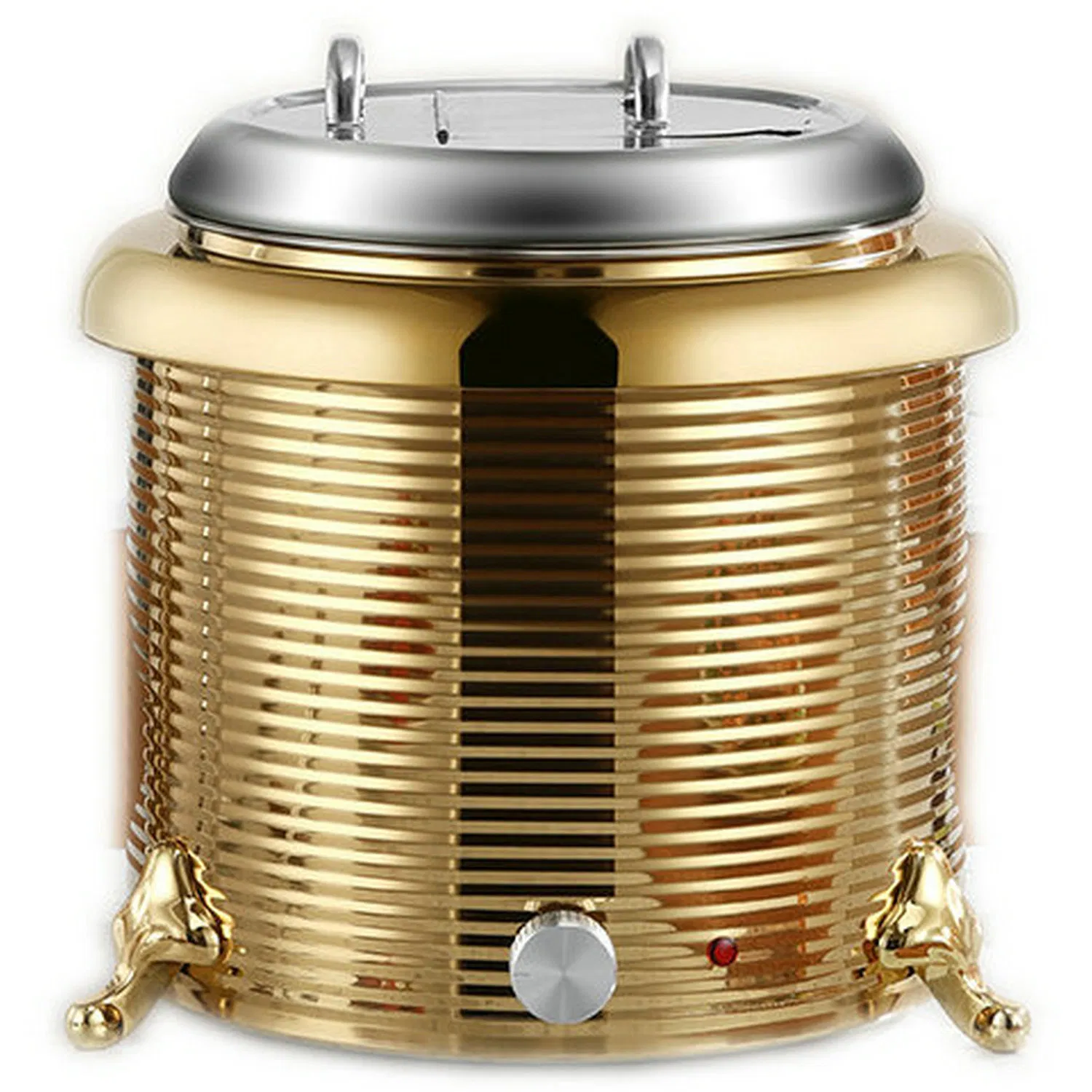 Electric Golden Color Stainless Steel 13L Thermal Insulation Soup Kettle Straight Screw Shape