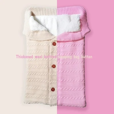 Winter Unisex Infant Swaddle Blankets Soft Thick Fleece Knit Sleeping Bag