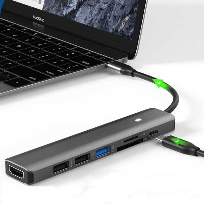 USB-C хаб 7 в 1 с PD 100W и 4K