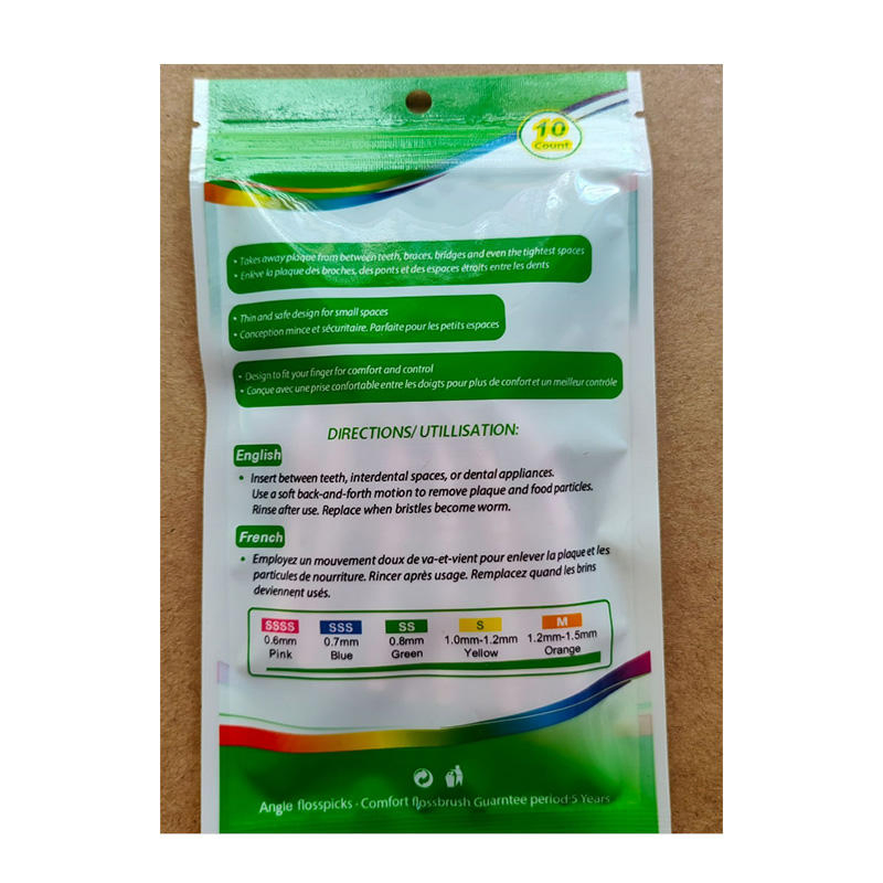 10PCS Angle Interdental Brushes Small L Shaped Dental Floss Tooth Pick 0.6mm-1.5mm