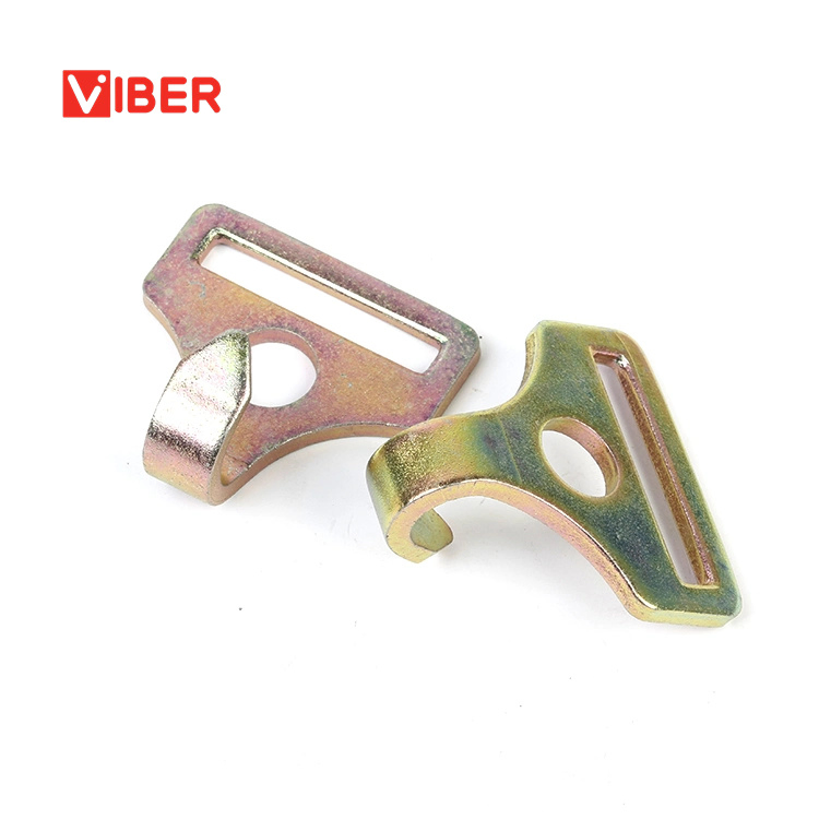 Heavy-Duty 2" Flat Hook with 4.5t Capacity and Yellow Zinc Finish