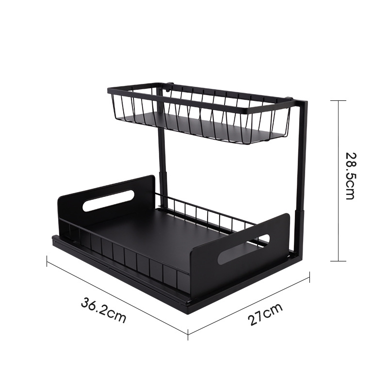 Double-Layer Metal Sink Storage Rack Layered Storage and Organization Rack