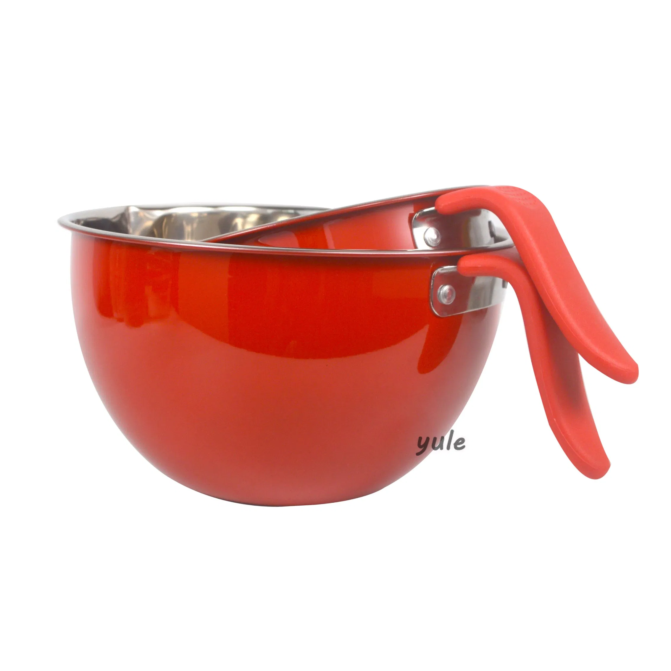 Colorful Kitchenware Salad Bowl Fruit Bowl Long Handles and 3 Graters Stocked Mixing Bowl