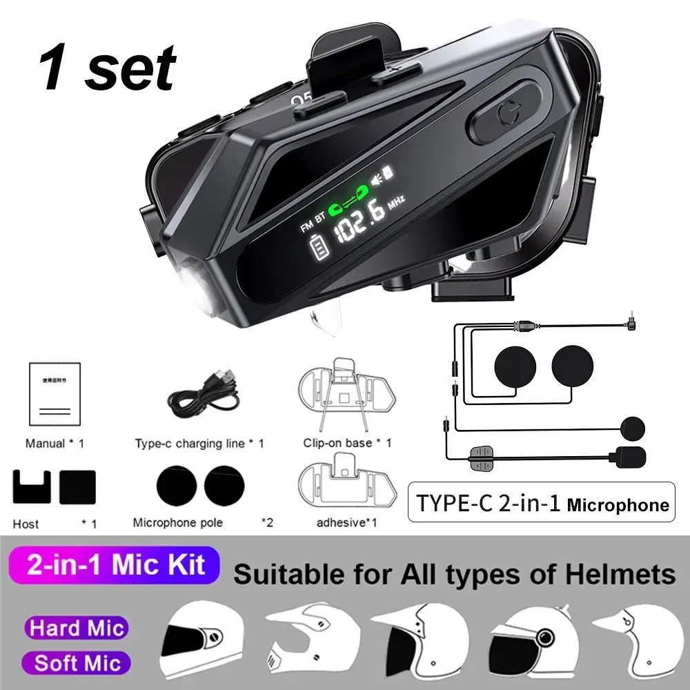 Мотошлем C6 с Bluetooth, экраном и шумоподавлением
