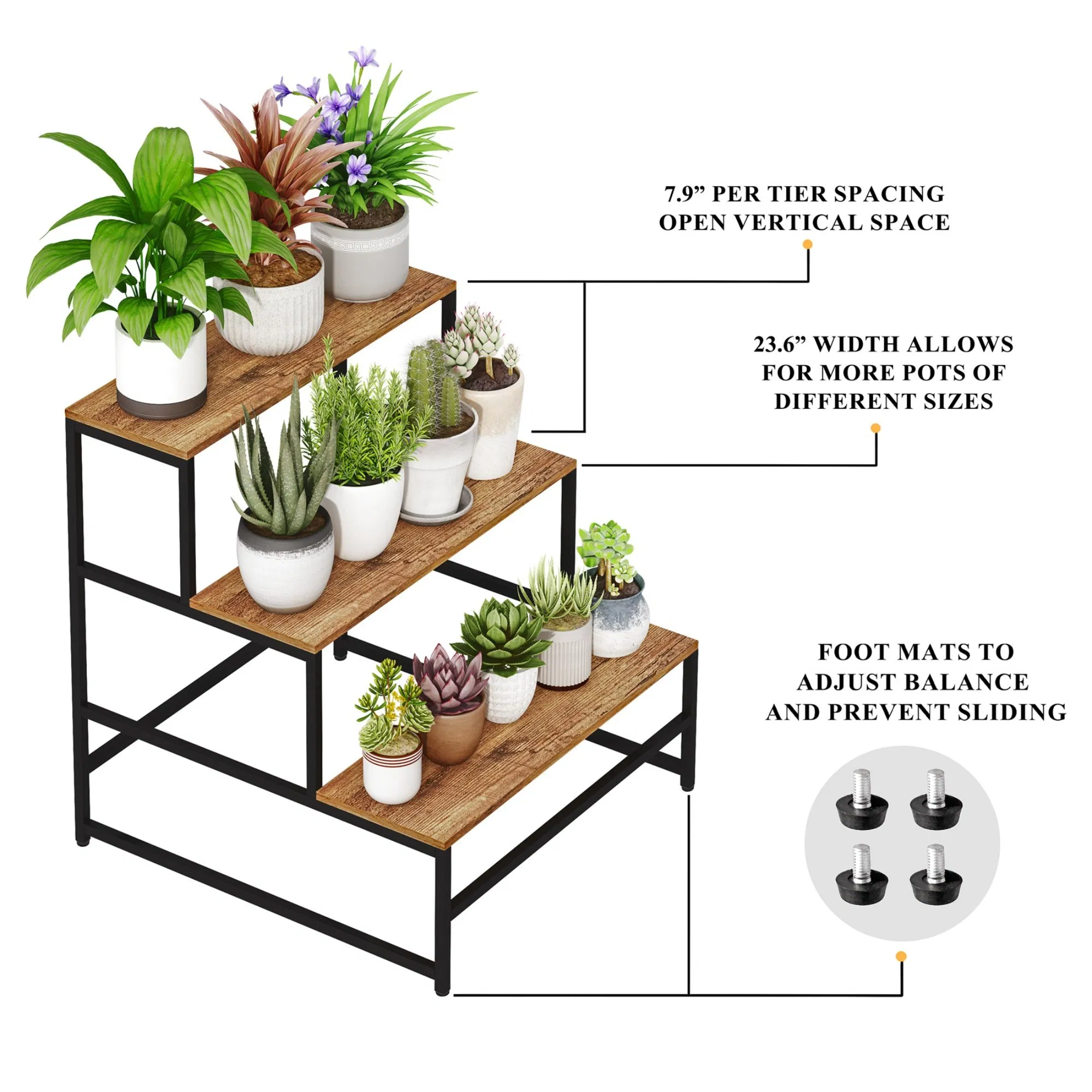 Modern Minimalist Tall Plant Rack Multi-Layer Vertical Flower Stand