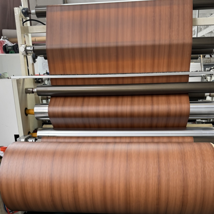 High Quality Texture Wood Grain Vacuum Pressed PVC Films Furniture Composite Film PVC Furniture Design Film