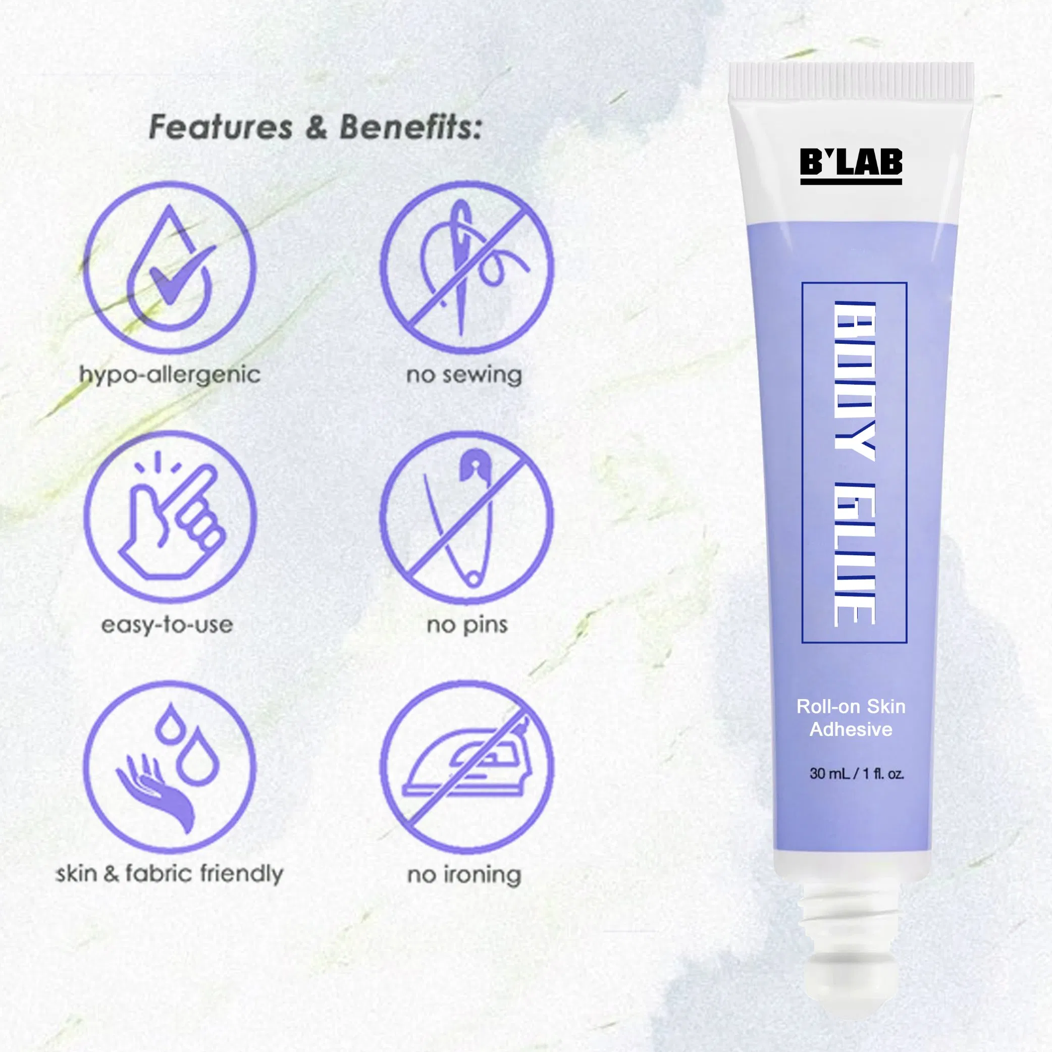 Body Adhesive Roll on Glue to Hold Clothes for Body Skin Safe