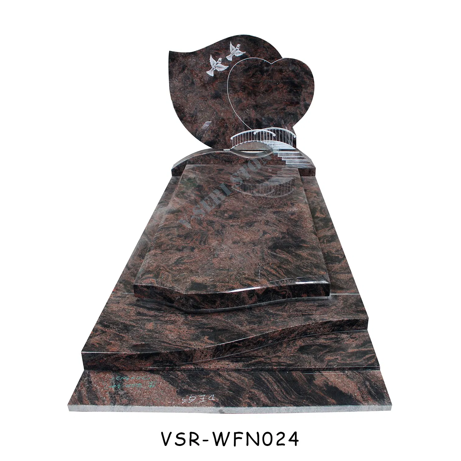 France Personalized Monument Granite Tombstone Heart Shaped Headstone