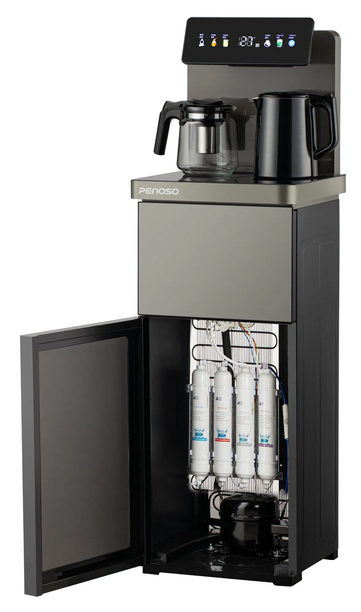 Диспенсер для чая с сенсорным экраном, чайником и термосом