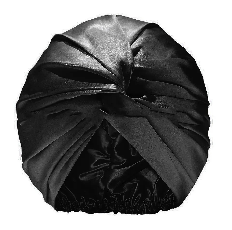 Cross Twist Satin Bath Hat Reusable Elastic Hair Cover Turban Bath Cap