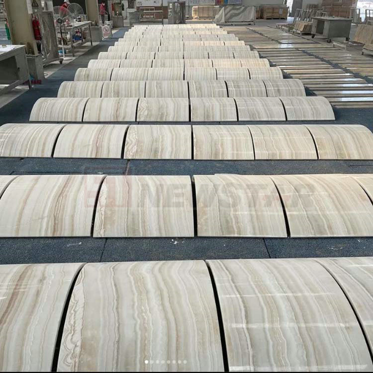 Square Fluted Beige Marble Pillar Round Hollow Columns Beige White Limestone Marble Columns