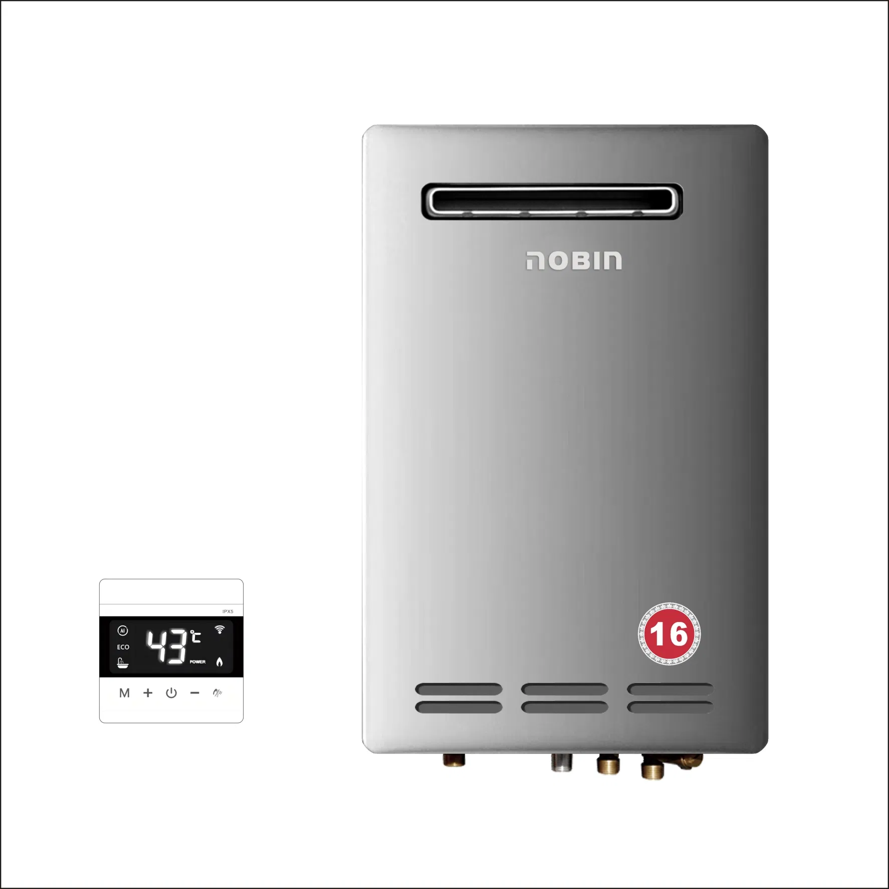 High-Efficiency Gas Water Heater with 16L Hot Water Production Capacity