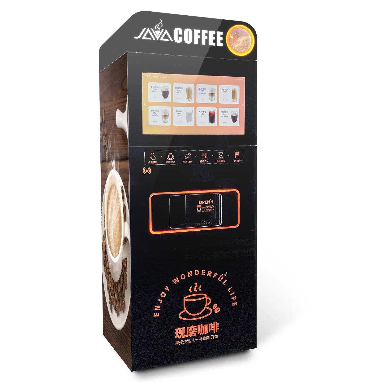 Smart IoT 2 Beans Payment – Free Standing Vending Coffee Machine