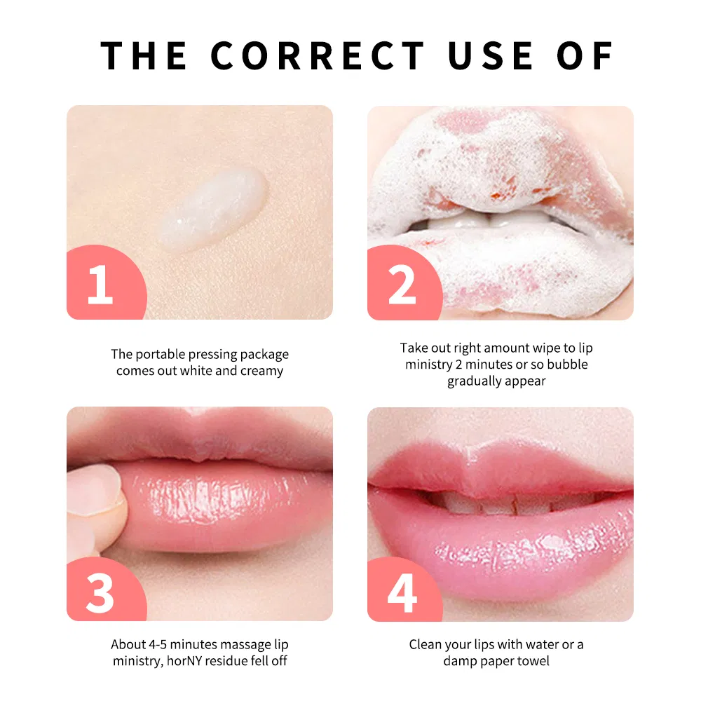 Gentle Bubble Lip Scrub Moisturizing Scrubs Exfoliator Bubble Lip Mask Day and Night Use for Lip