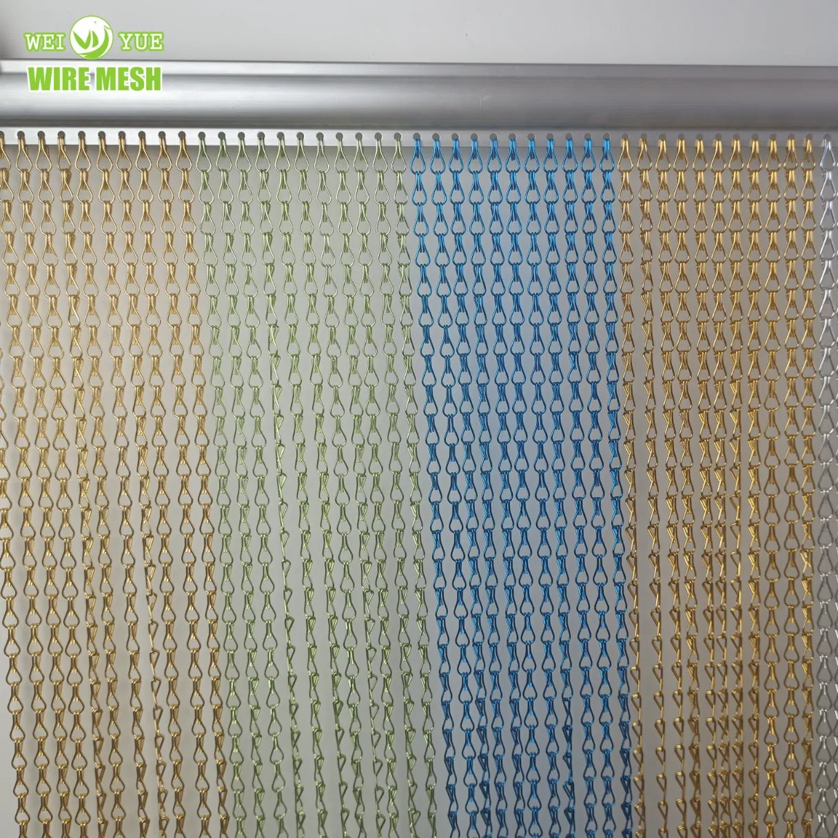 Decorative Double Hook Chain Link Curtain Aluminum Metal Chains Curtain for Room Dividers