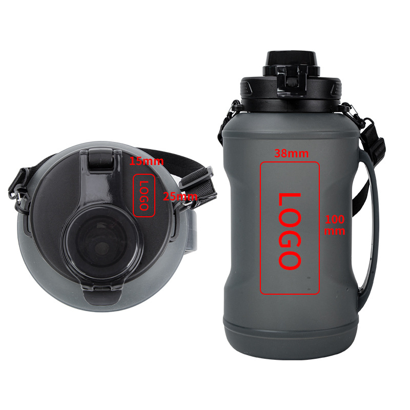 Складная силиконовая бутылка для воды 2л с трубочкой