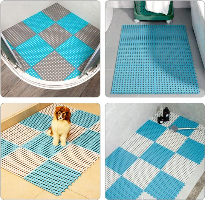 Durable PVC Round Interlocking Floor Mats for Pets